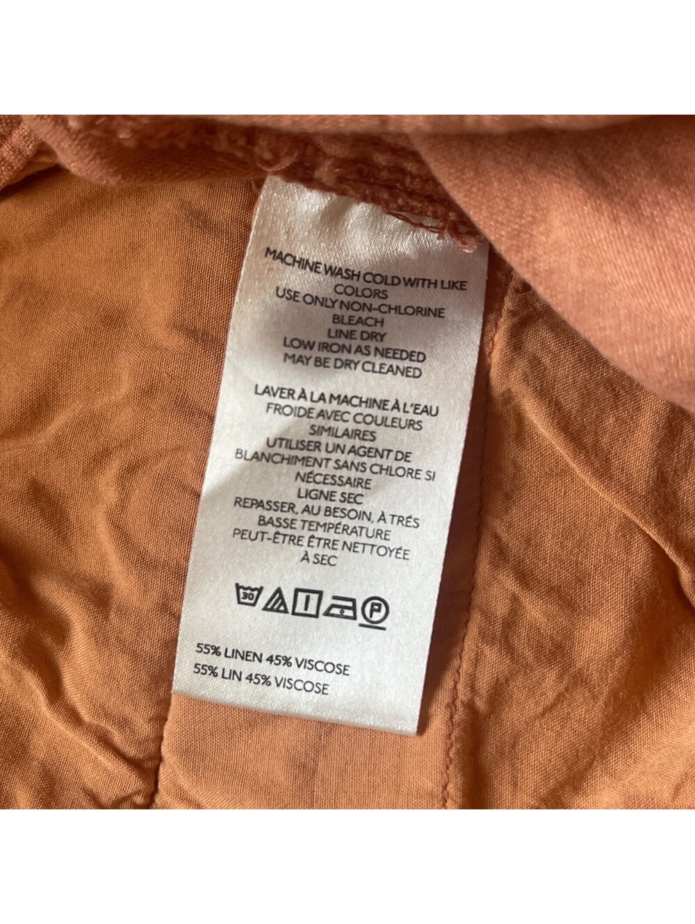 Pilcro Orange Wide-Leg Linen Pants - Picture 9 of 15